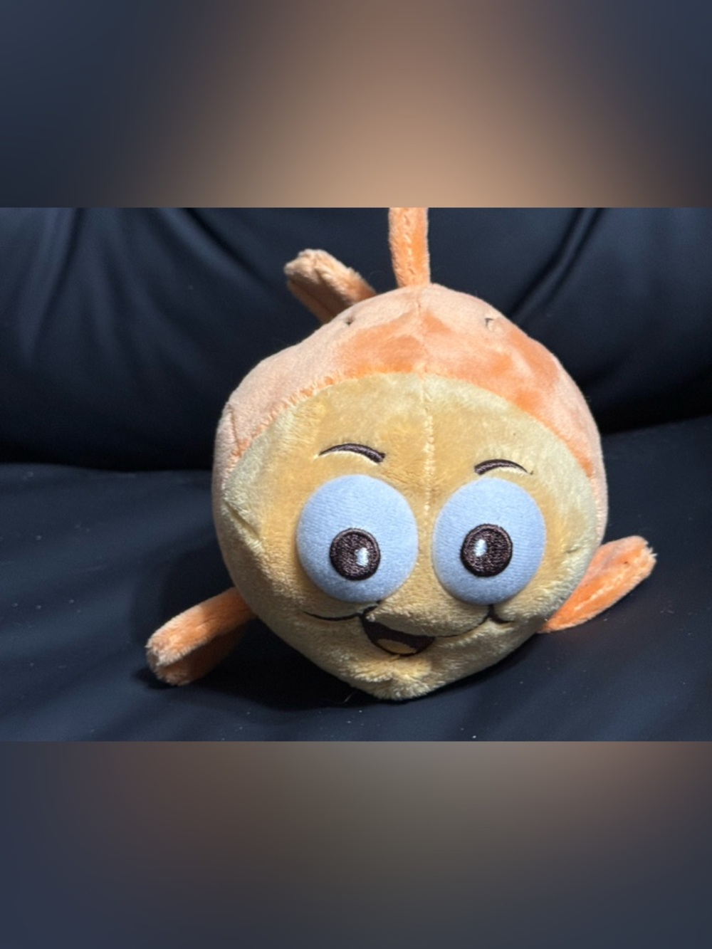 Cute Round Fish Plush Orange Yellow Soft Stuffed Animal